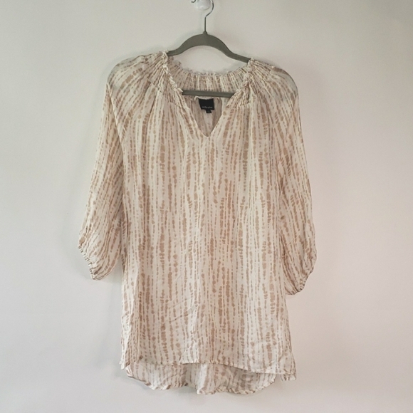 WALLPAPHER NWT Tunic Lightweight Smocked Cottage Prairie Minimalist Peasant S - Picture 1 of 16